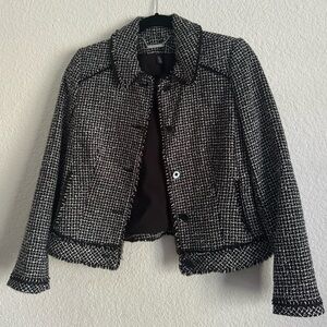 Women's Black and White Tweed Jacket